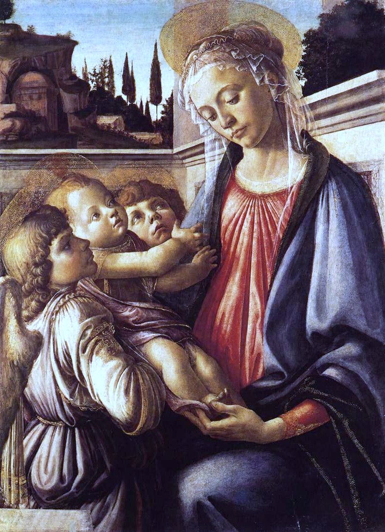 La Vierge à l'Enfant et Deux anges - Sandro Botticelli