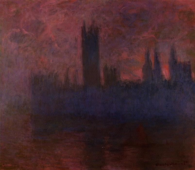Las Cámaras del Parlamento, Sinfonía en Rosa - Claude Monet