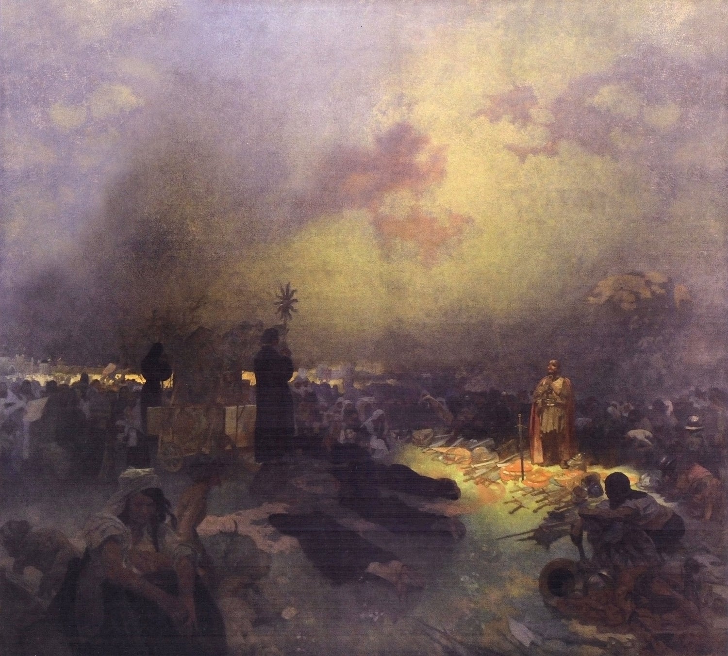 Después de la batalla de la colina de Vitkov - Alphonse Mucha