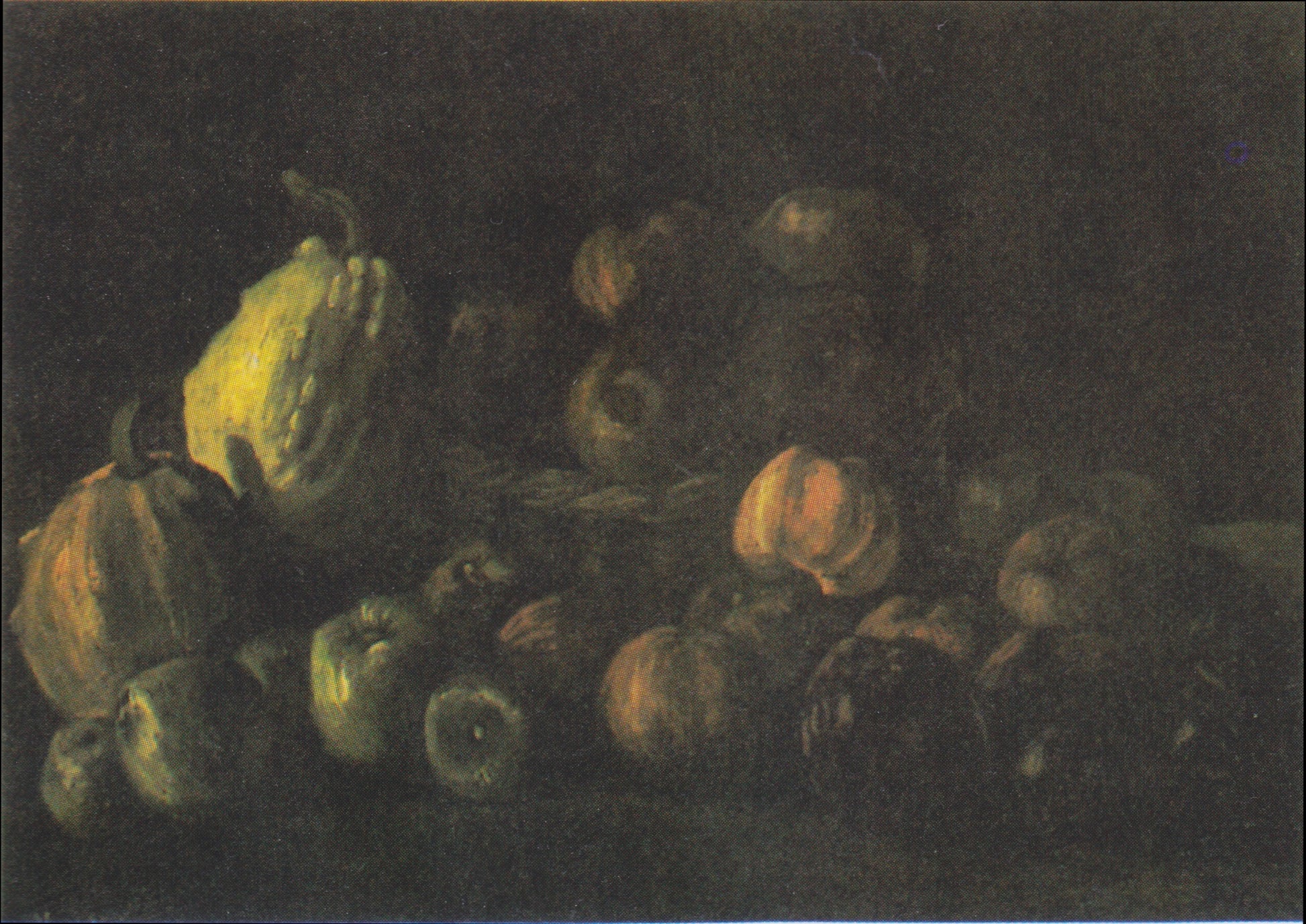 Naturaleza muerta con una cesta de manzanas y dos calabazas - Vincent van Gogh
