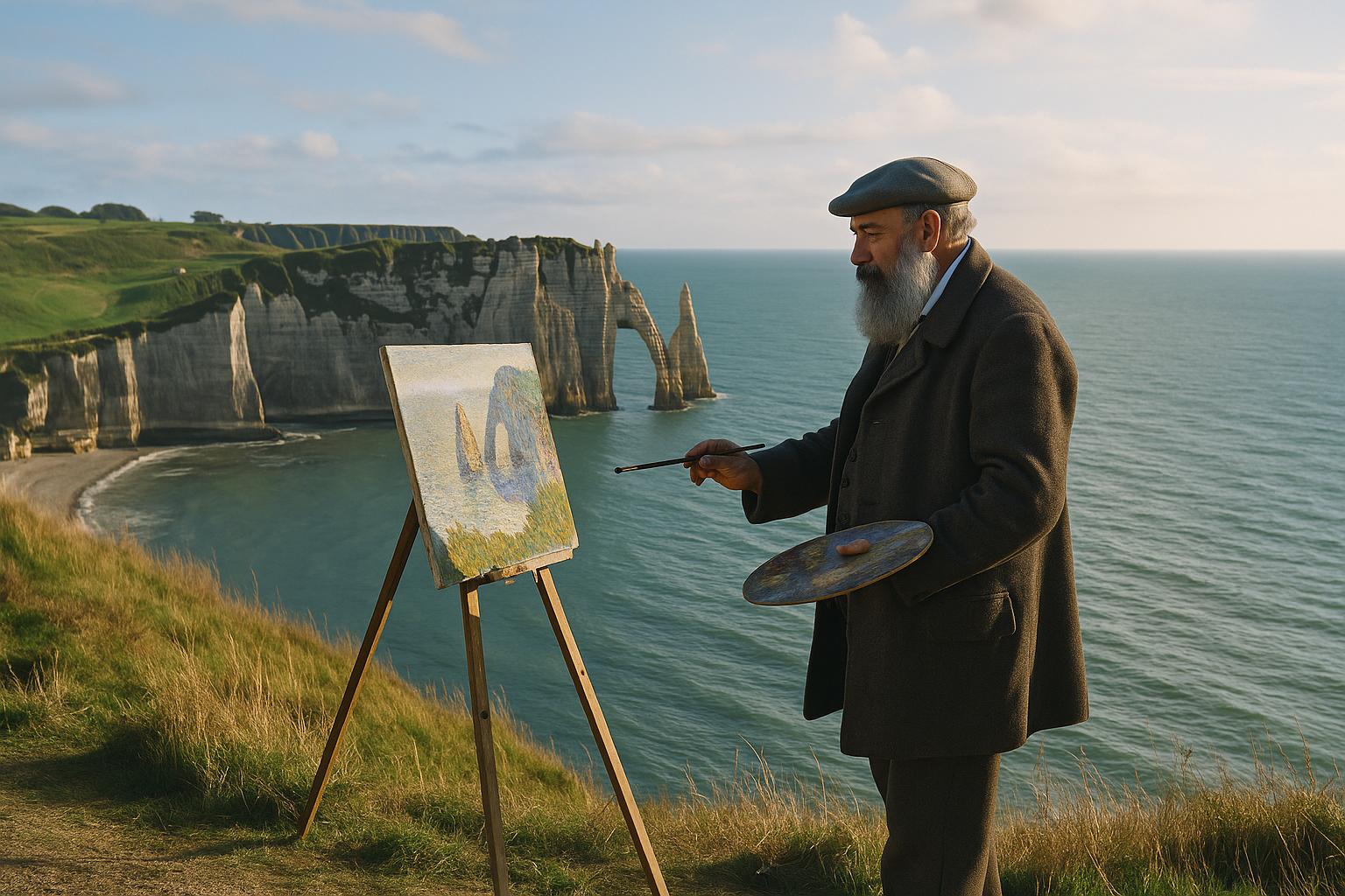 Claude Monet en Étretat: Una obra maestra impresionista entre cielo, mar y acantilados