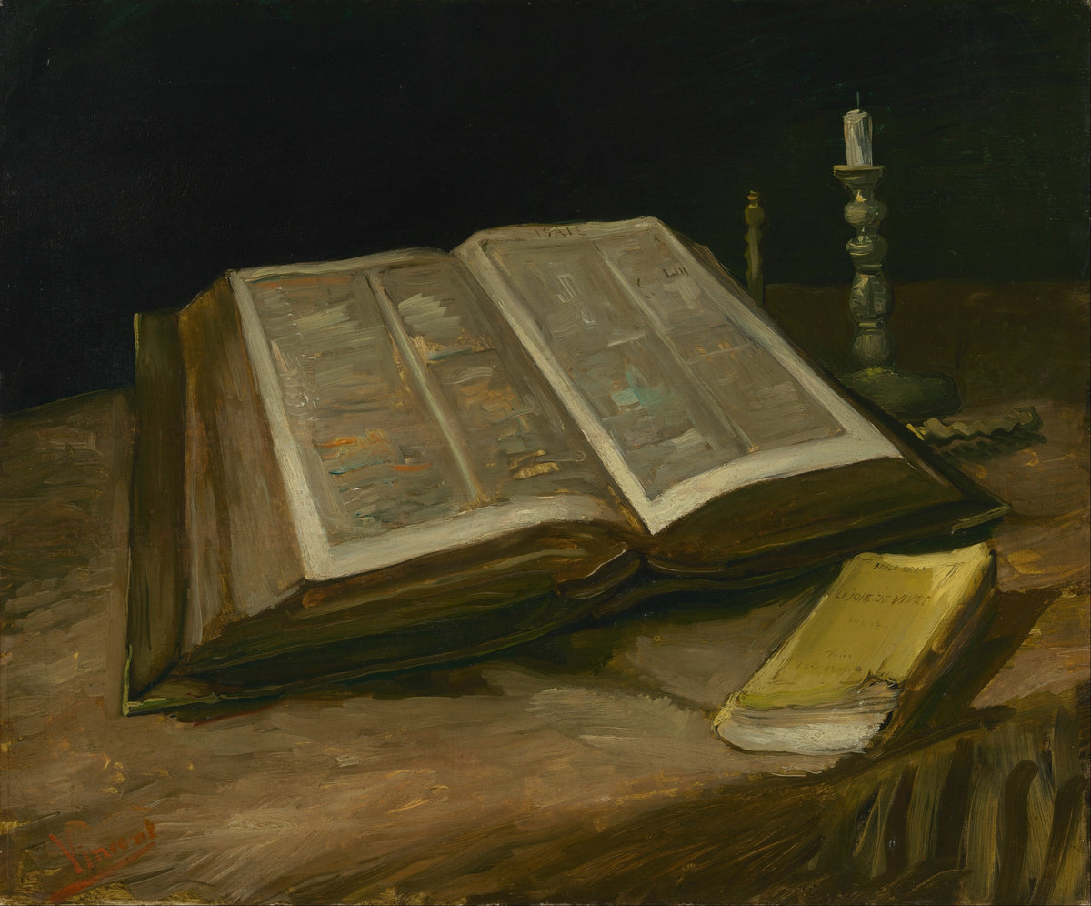 Nature morte à la Bible peinte par Vincent van Gogh à Nuenen en octobre 1885