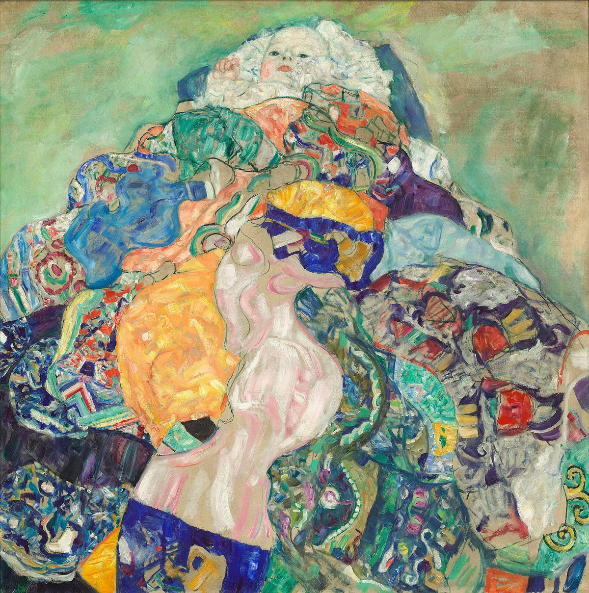 Gustav Klimt, Le Bébé ou Baby Cradle, œuvre entière