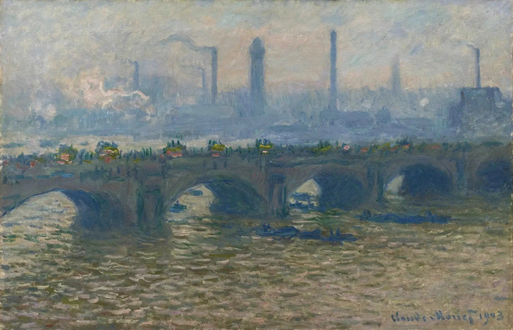 El puente de Waterloo, tiempo nublado - Claude Monet