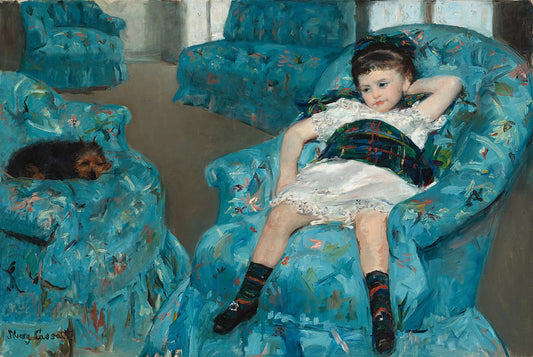 🪑 Niña en un sillón azul – Mary Cassatt (1878)