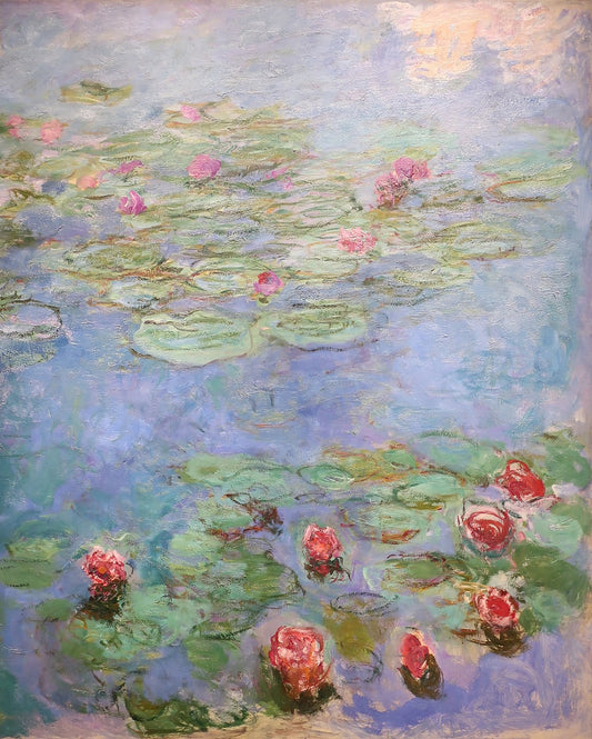 🌺 Nenúfares – Flores rojas en plena floración, Claude Monet