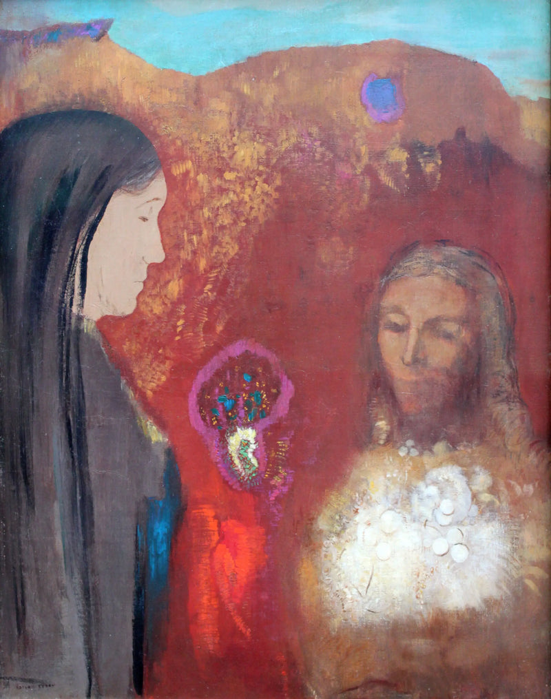 El Cristo y la samaritana (El ramo de flores blancas) - Odilon Redon