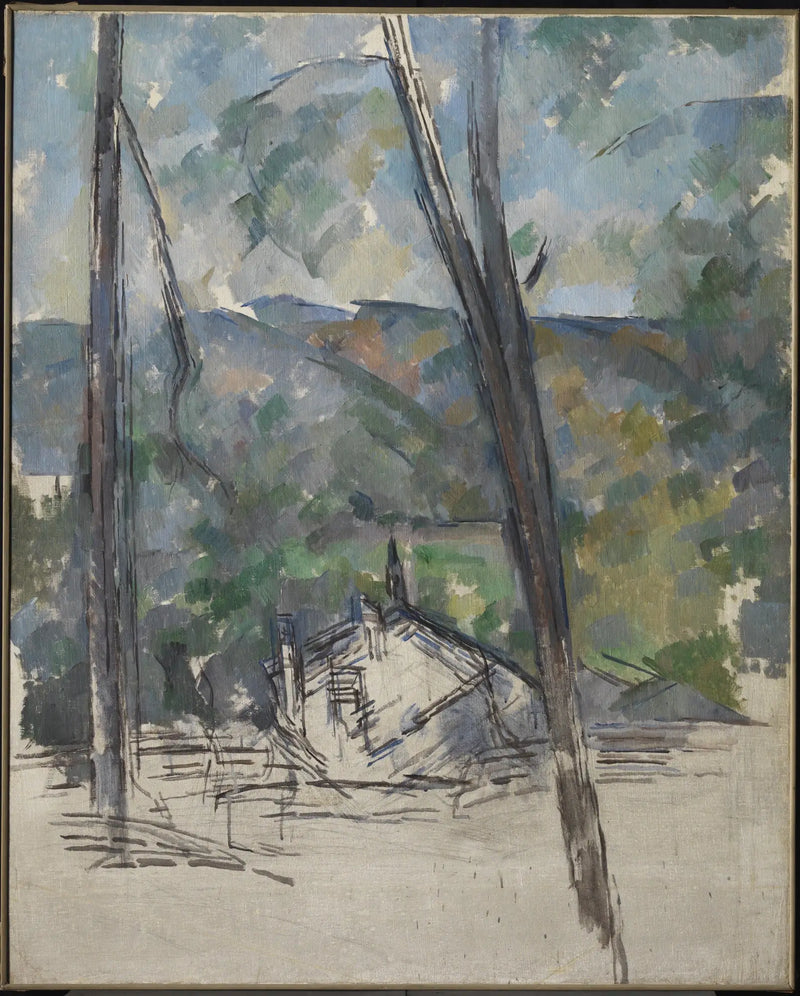 Vista hacia la carretera del Tholonet cerca del Castillo Negro - Paul Cézanne