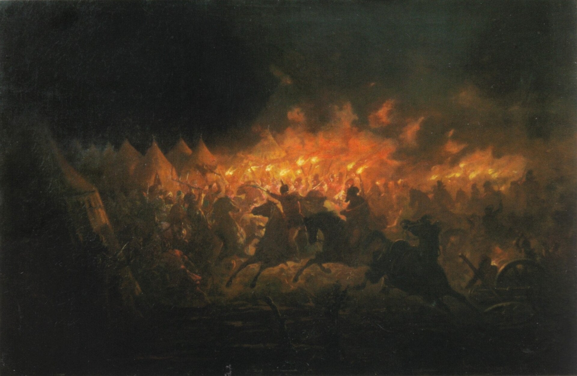 L’Attaque nocturne, Theodor Aman, 1866, peinture à l’huile