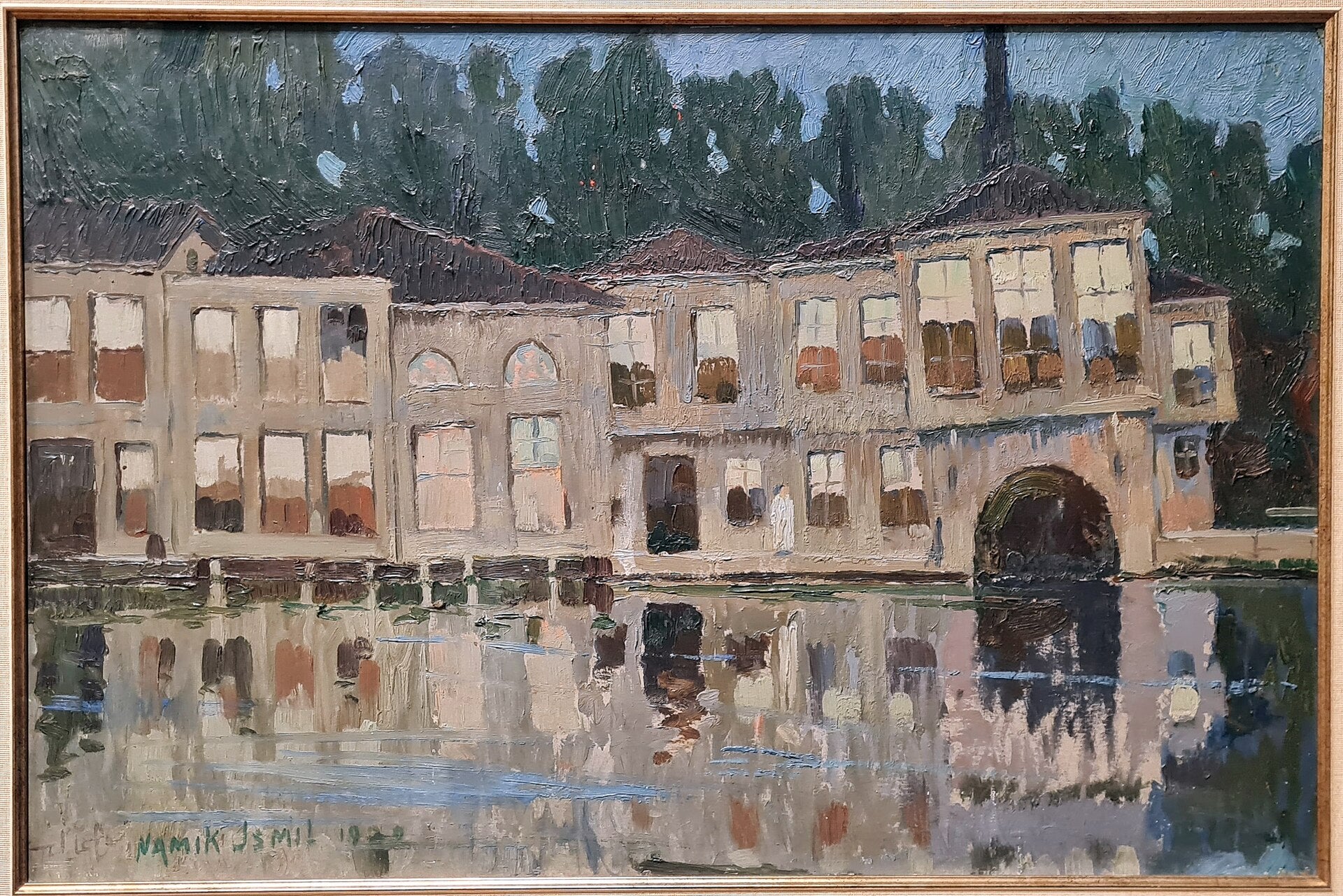 Yalı au clair de lune — Namık İsmail, 1922, huile sur toile