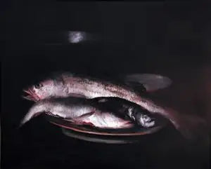 Naturaleza muerta con peces - William Merritt Chase