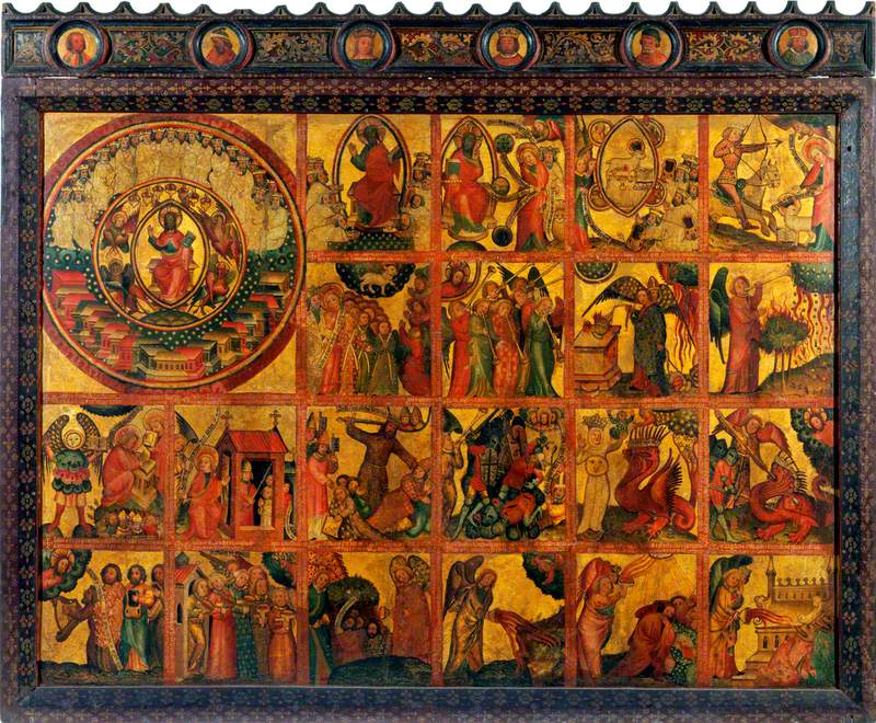 21 escenas del Apocalipsis (tríptico retablo, panel central) - Maestro Bertram