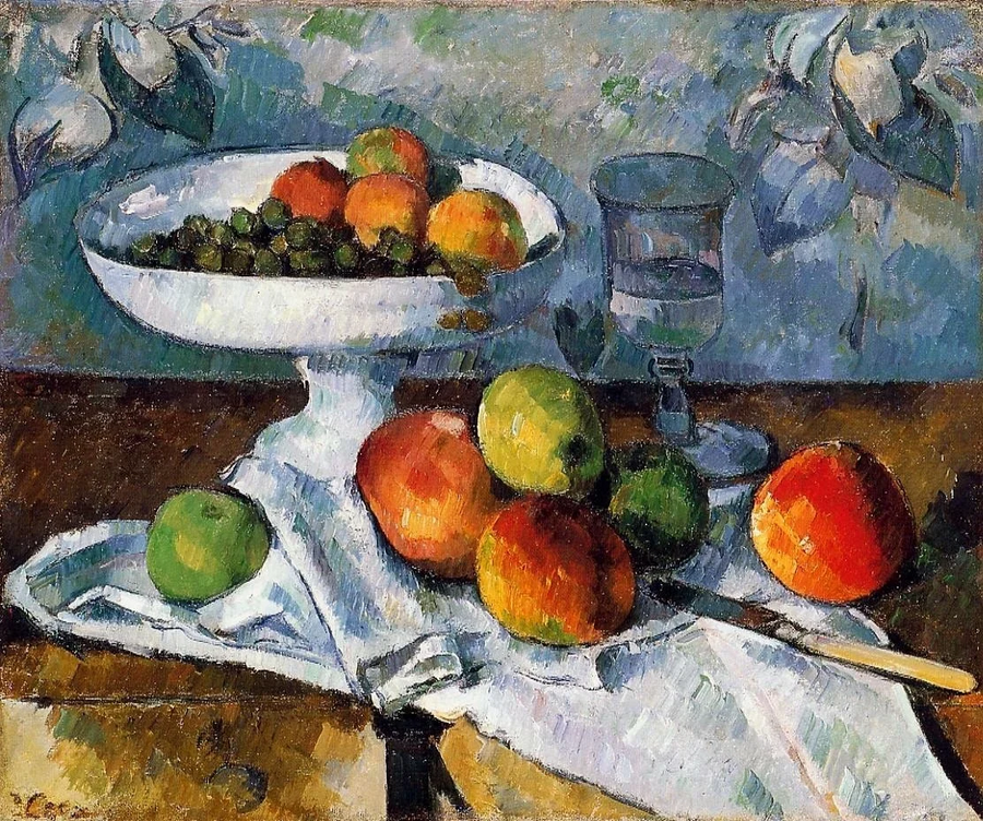Compotero, Vidrio y Manzanas - Paul Cézanne