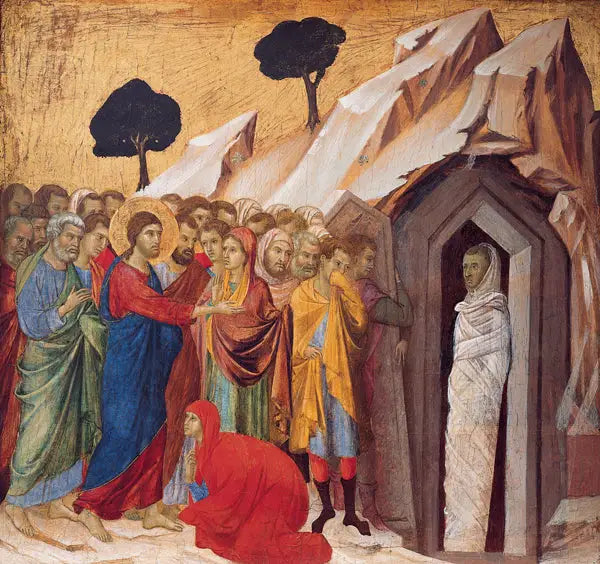 La resurrección de Lázaro - Duccio di Buoninsegna