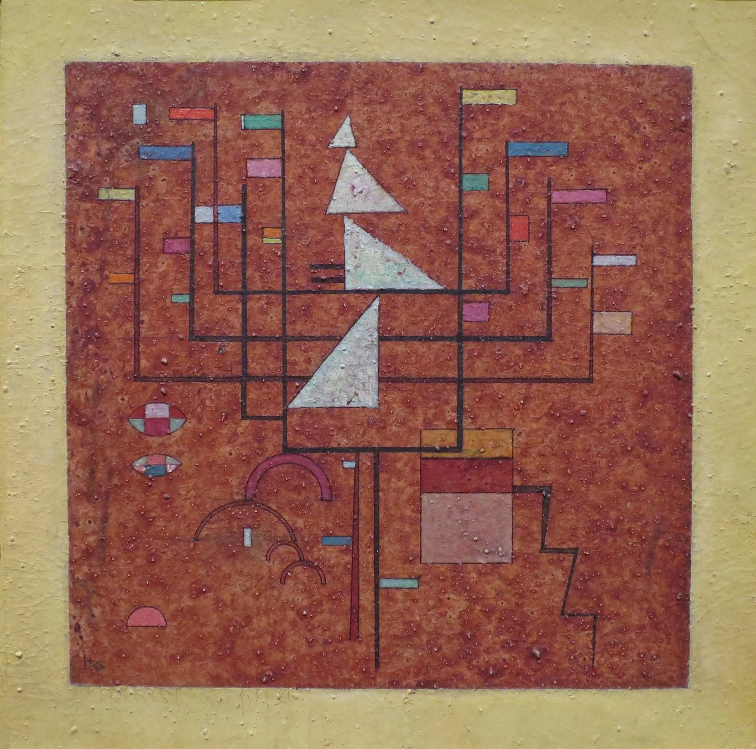 Reproduction du tableau « bordure jaune - Vassily Kandinsky » par Alpha Reproduction en peinture à l’huile