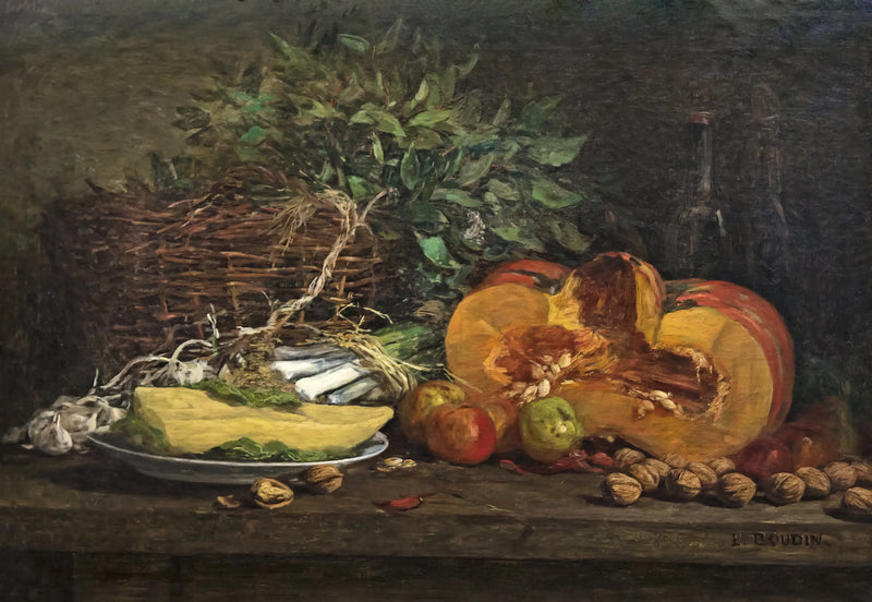 Naturaleza muerta con calabaza - Eugène Boudin