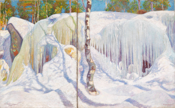 Roca cubierta de hielo y nieve - Pekka Halonen
