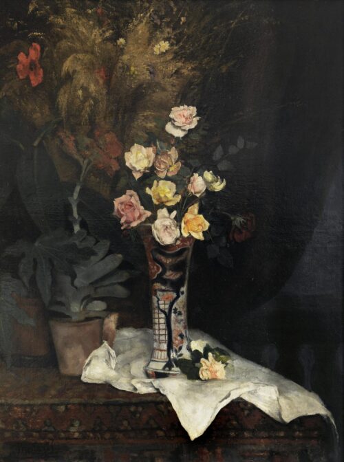 Nature morte aux fleurs, Périclès Pantazis, ca 1875 - 1877, Oil on canvas
