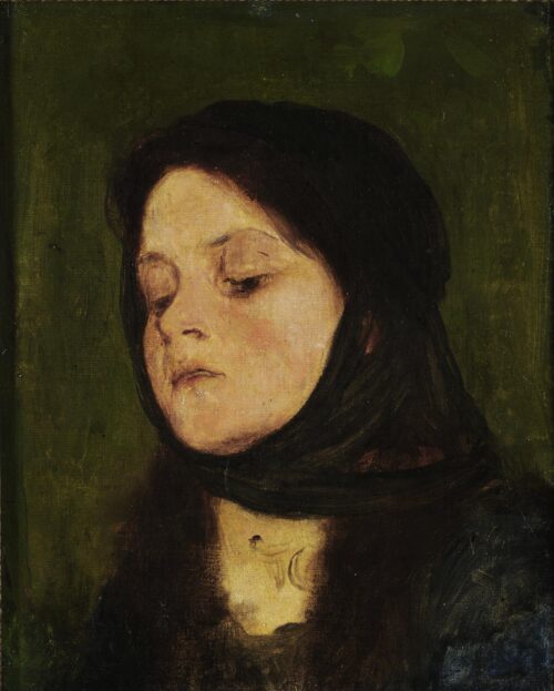 Tête de jeune fille, Nikolaos Gyzis, ca 1875-1880, Oil on canvas