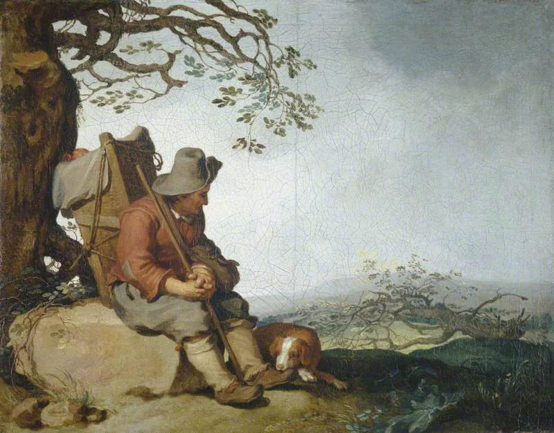 Un homme avec un chien dans un paysage - Abraham Bloemaert image 1 reproduction artisanale de tableau