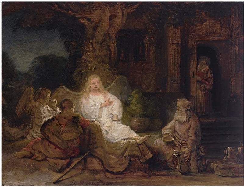 Abraham y los tres ángeles - Rembrandt