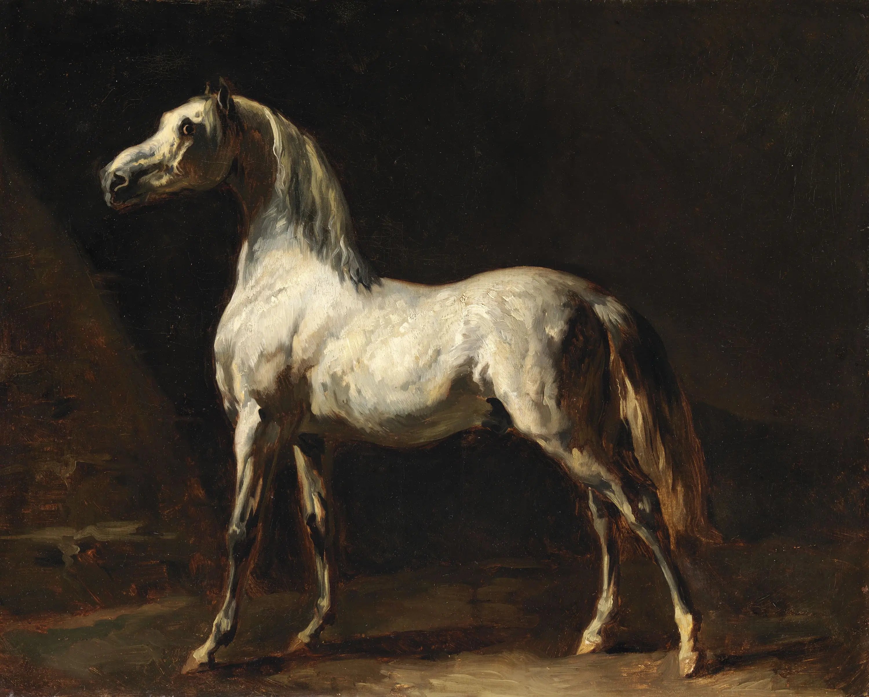 Reproduction du tableau « Un cheval - Théodore Géricault » par Alpha Reproduction en peinture à l’huile