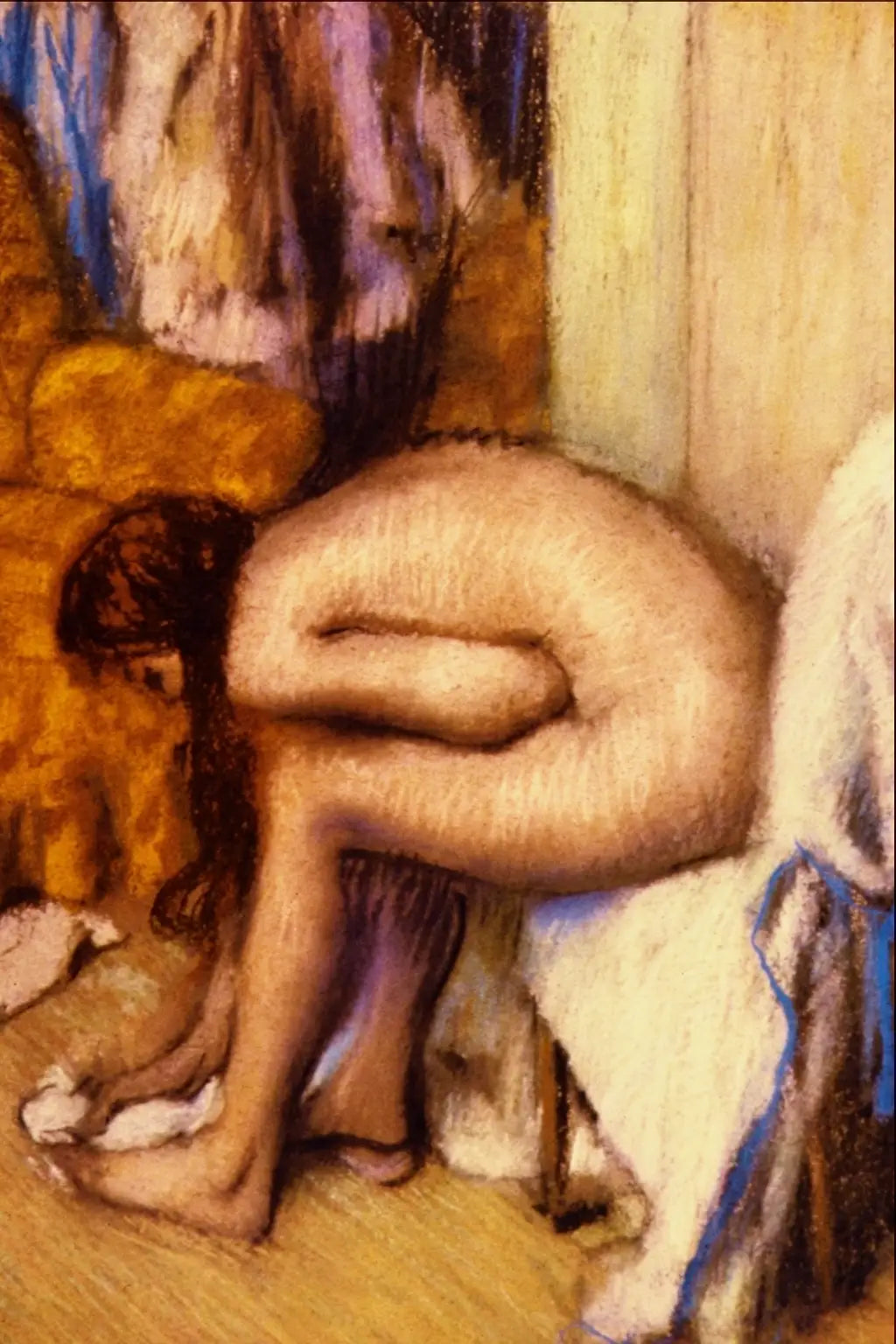 Reproduction du tableau « Femme à sa toilette essuyant son pied gauche - Edgar Degas » par Alpha Reproduction en peinture à l’huile