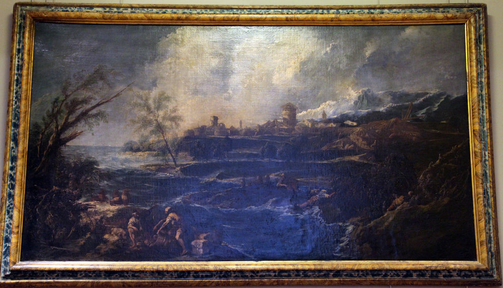 Paysage avec deux personnages - Alessandro Magnasco image 1 reproduction de peinture à l’huile