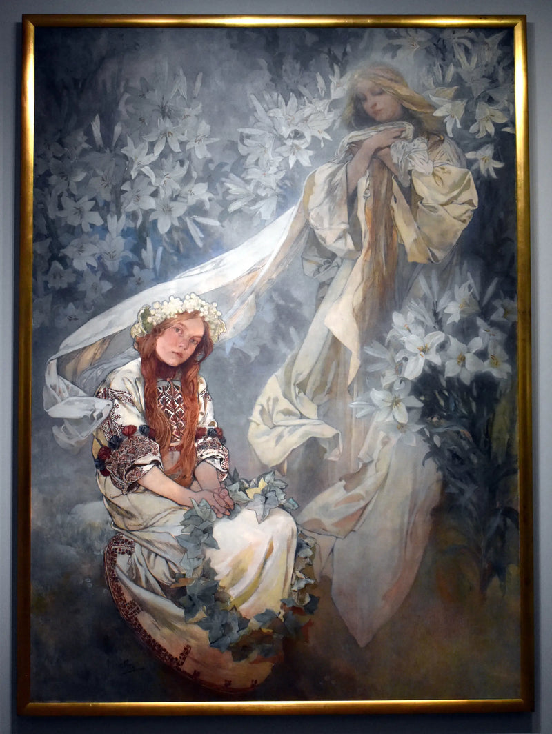 Virgen con lirios - Alphonse Mucha