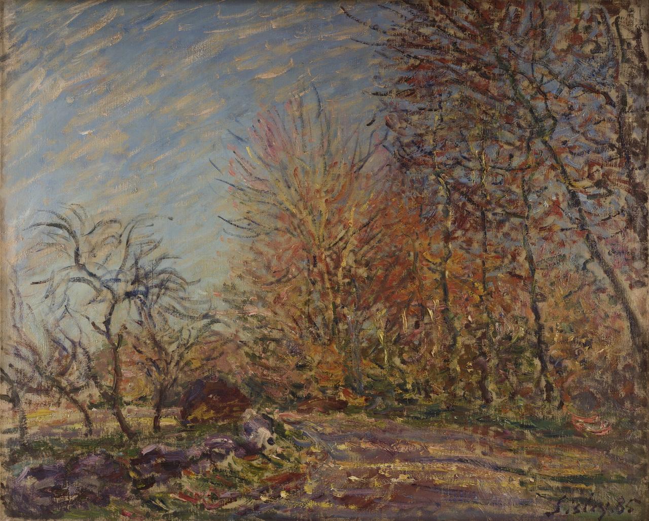 Reproduction du tableau « La lisière de la Forêt de Fontainebleau - Alfred Sisley » par Alpha Reproduction en peinture à l’huile