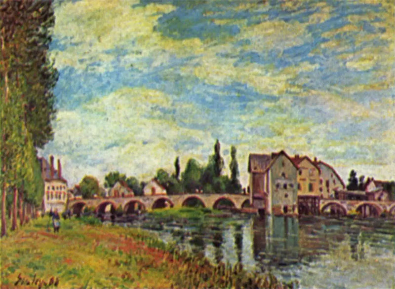 Puente y Molino de Moret en verano - Alfred Sisley