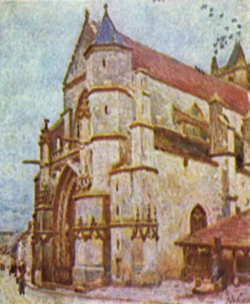La Iglesia de Moret, por la tarde - Alfred Sisley