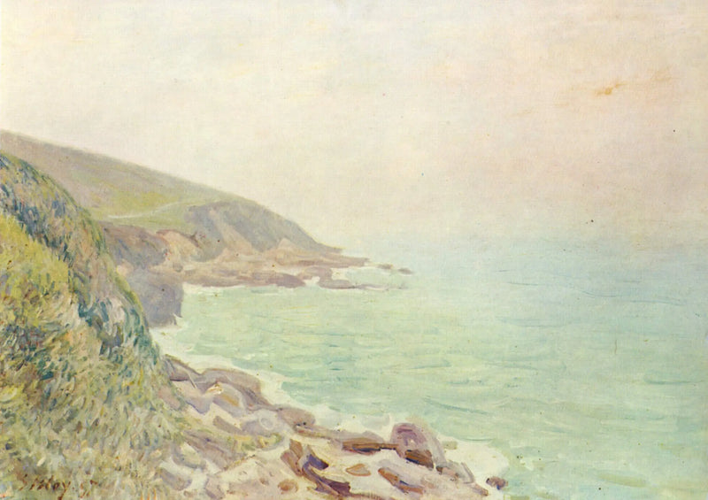 Costas del País de Gales en la niebla - Alfred Sisley