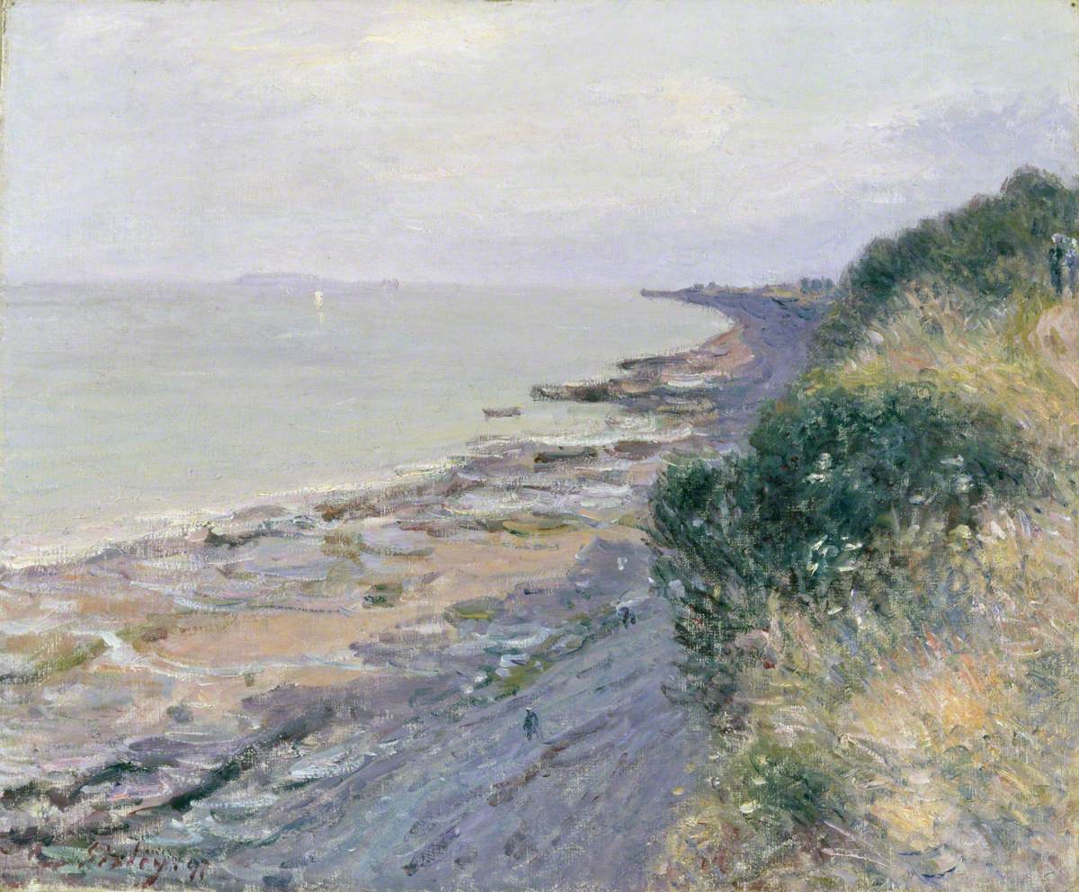 Reproduction du tableau « La falaise de Penarth, soir, marée basse - Alfred Sisley » par Alpha Reproduction en peinture à l’huile