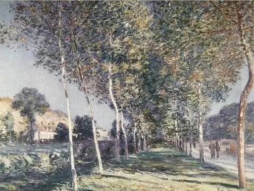 Alamedas de álamos en los alrededores de Moret-sur-Loing - Alfred Sisley