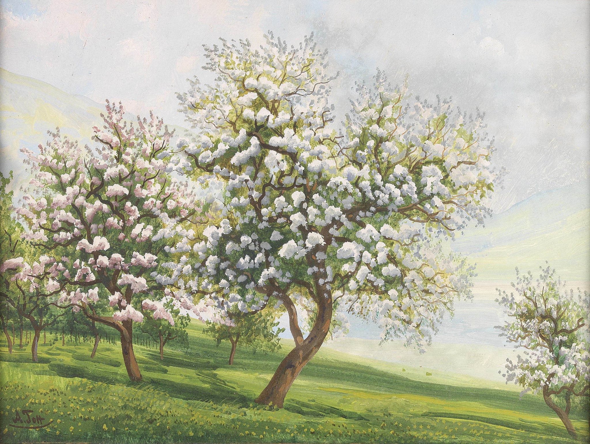 Blühende Obstbäume, peinture de Alois Tott