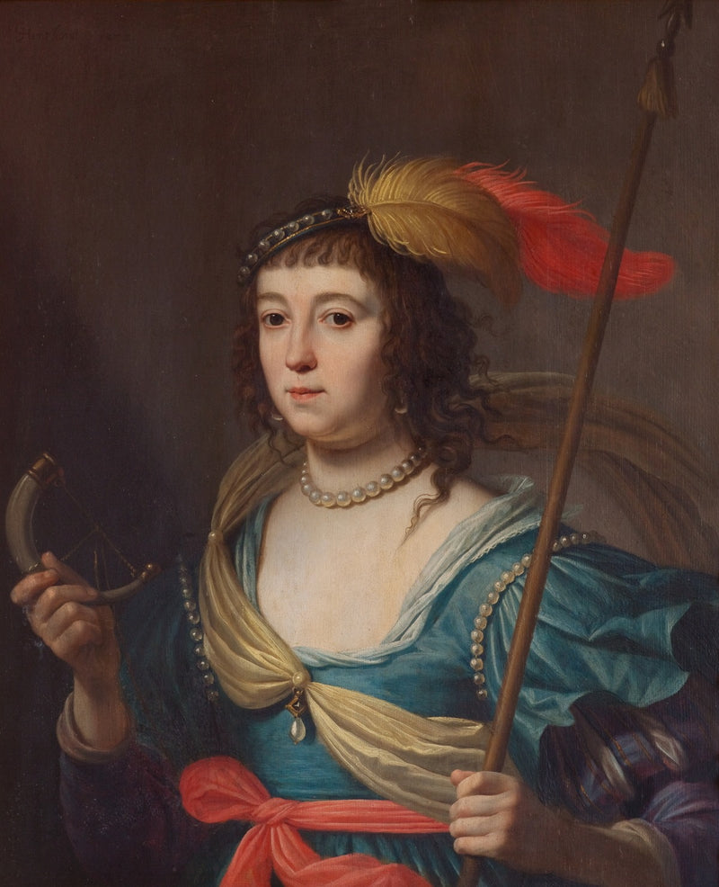 Amalia von Solms en el papel de Diana - Gerrit van Honthorst