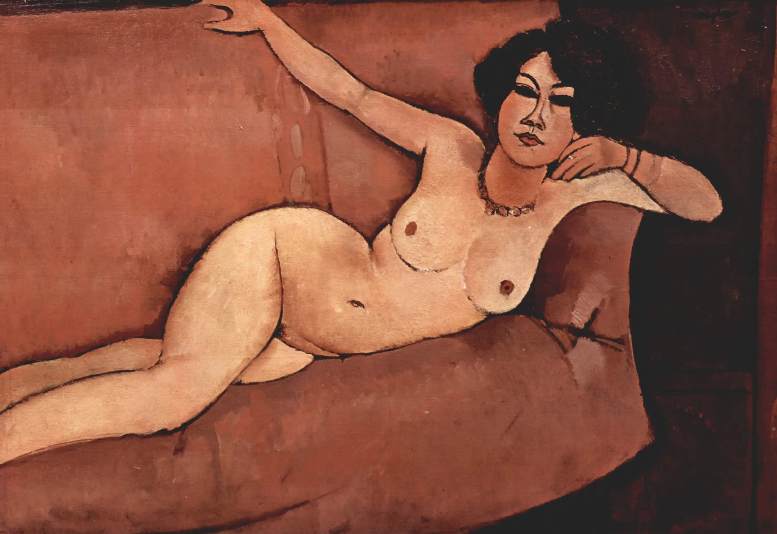 Reproduction du tableau « Nu sur le canapé - Amedeo Modigliani » par Alpha Reproduction en peinture à l’huile