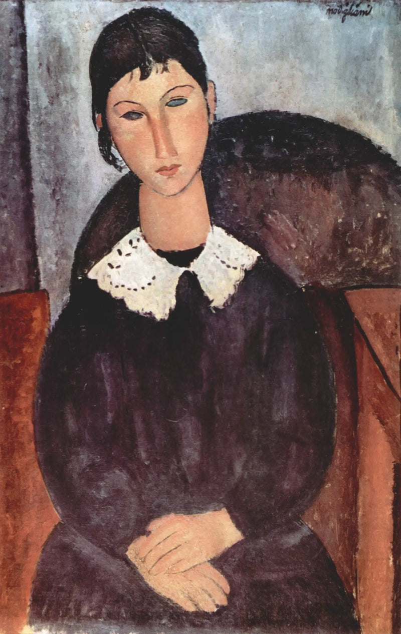 Elvire con cuello blanco - Amedeo Modigliani