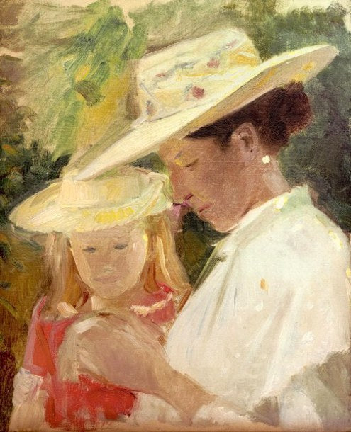 Anna Ancher con Helga en el jardín - Michael Peter Ancher