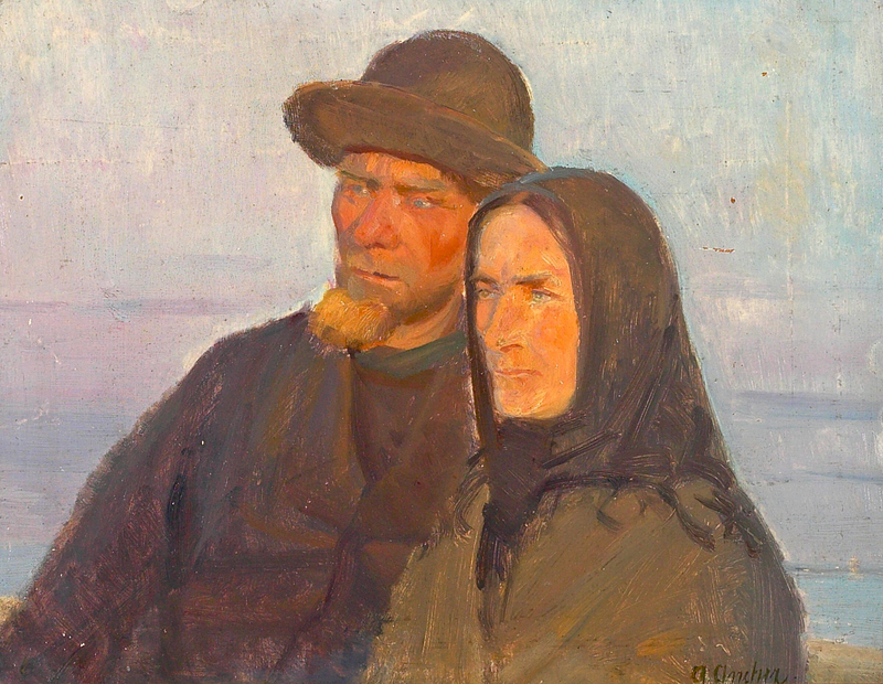 Un retrato de Ole Markström y su esposa. - Anna Ancher