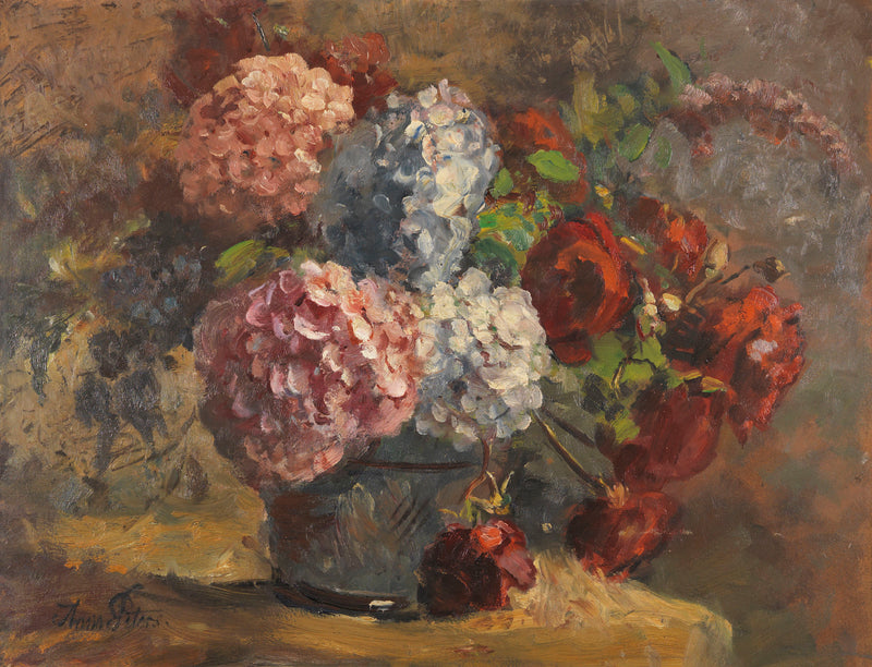 Hortensias et roses – Anna Peters
