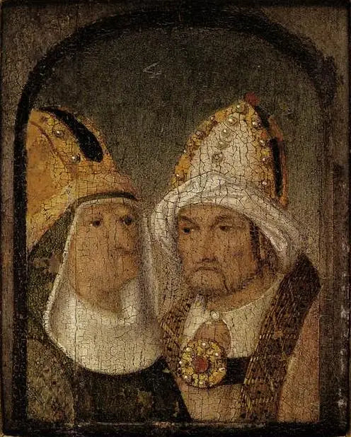 Dos figuras mitradas - Hieronymus Bosch