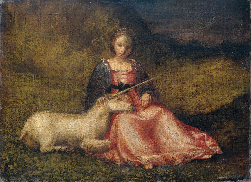 Joven mujer con un unicornio - Giorgione