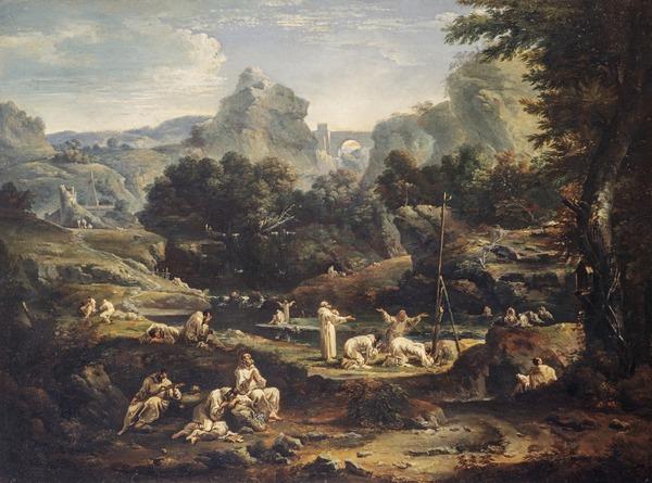 Paisaje con monjes - Sebastiano Ricci