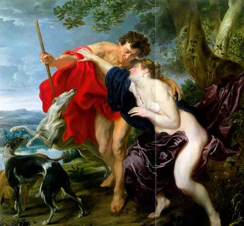Venus intentando impedir que Adonis vaya a cazar - Antoine van Dyck