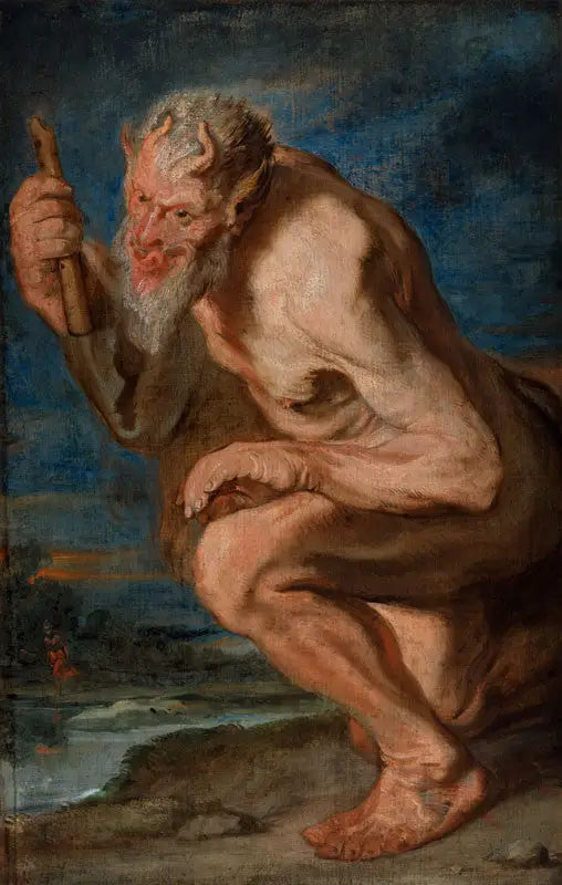 Marsyas de rodillas con una flauta - Antoine van Dyck