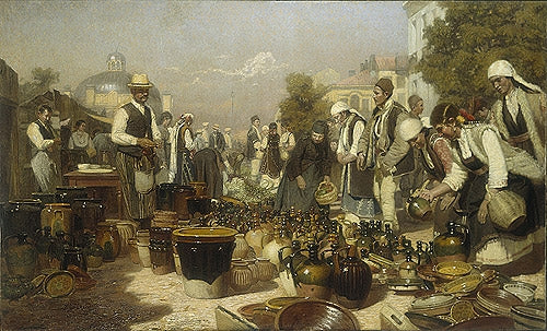 Marché aux légumes à Sofia - Anton Mitov