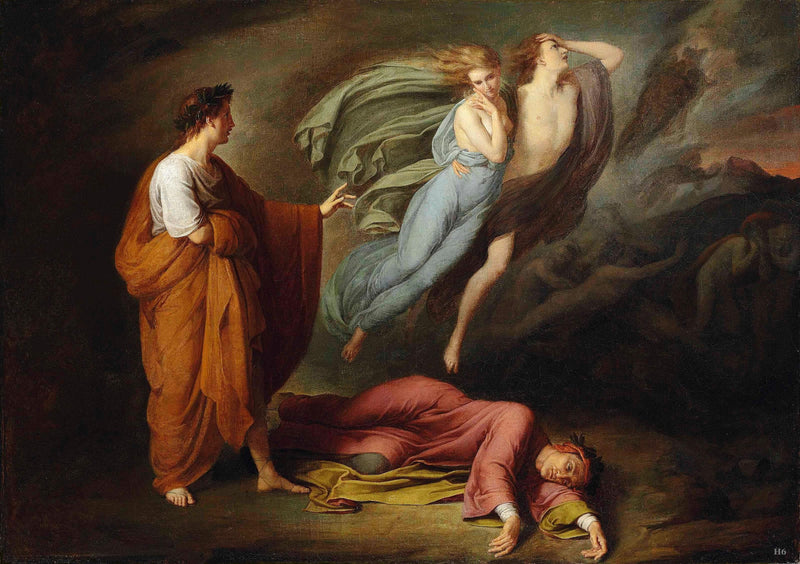 Dante y Virgilio con Paolo y Francesca - Ary Scheffer