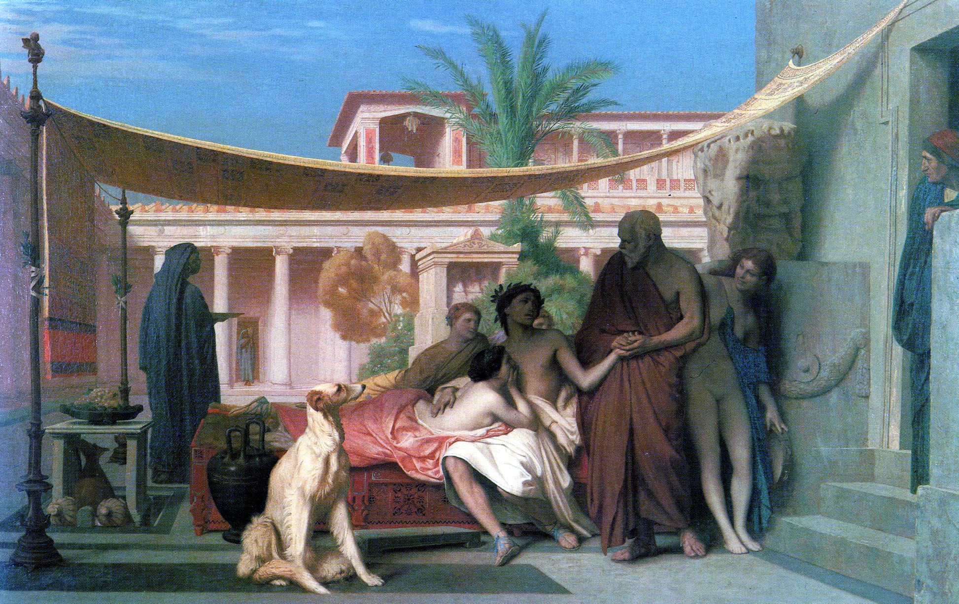 Reproduction du tableau « Socrate venant Alcibiade chez Aspasie chercher - Jean-Léon Gérôme » par Alpha Reproduction en peinture à l’huile